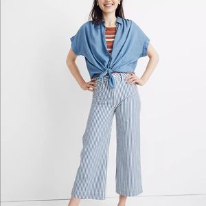 Madewell railroad stripe cropped pant Emmett style